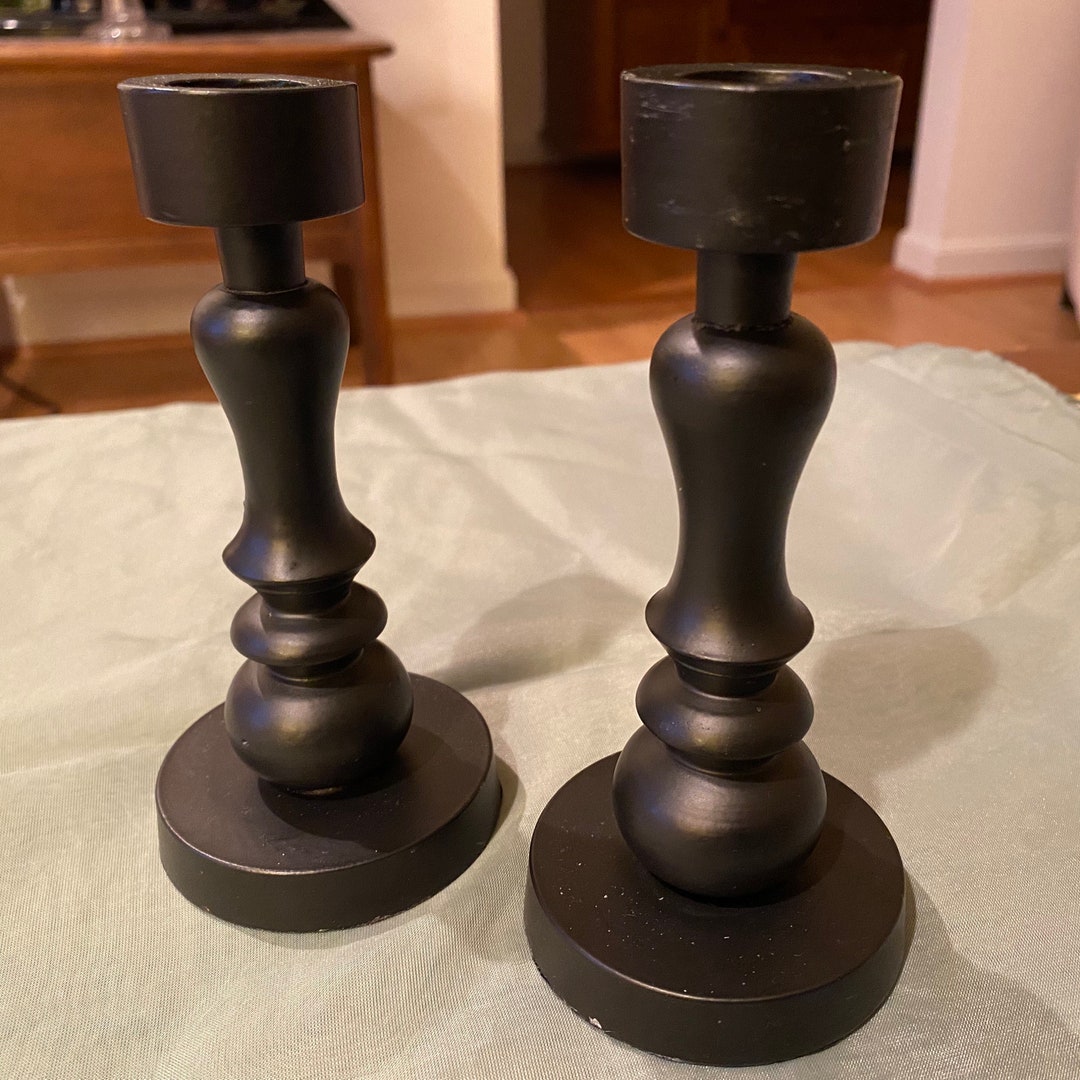 Pair of Black Candle Sticks Etsy