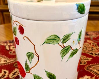 Botes de cerámica StoneLite pintados a mano para frutas, estilo rústico campestre para la cocina.