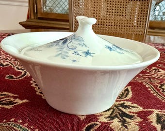 Vintage Iroquois Impromptu Sugar Bowl – Ben Seibel Mid Century Modern Blue Floral China