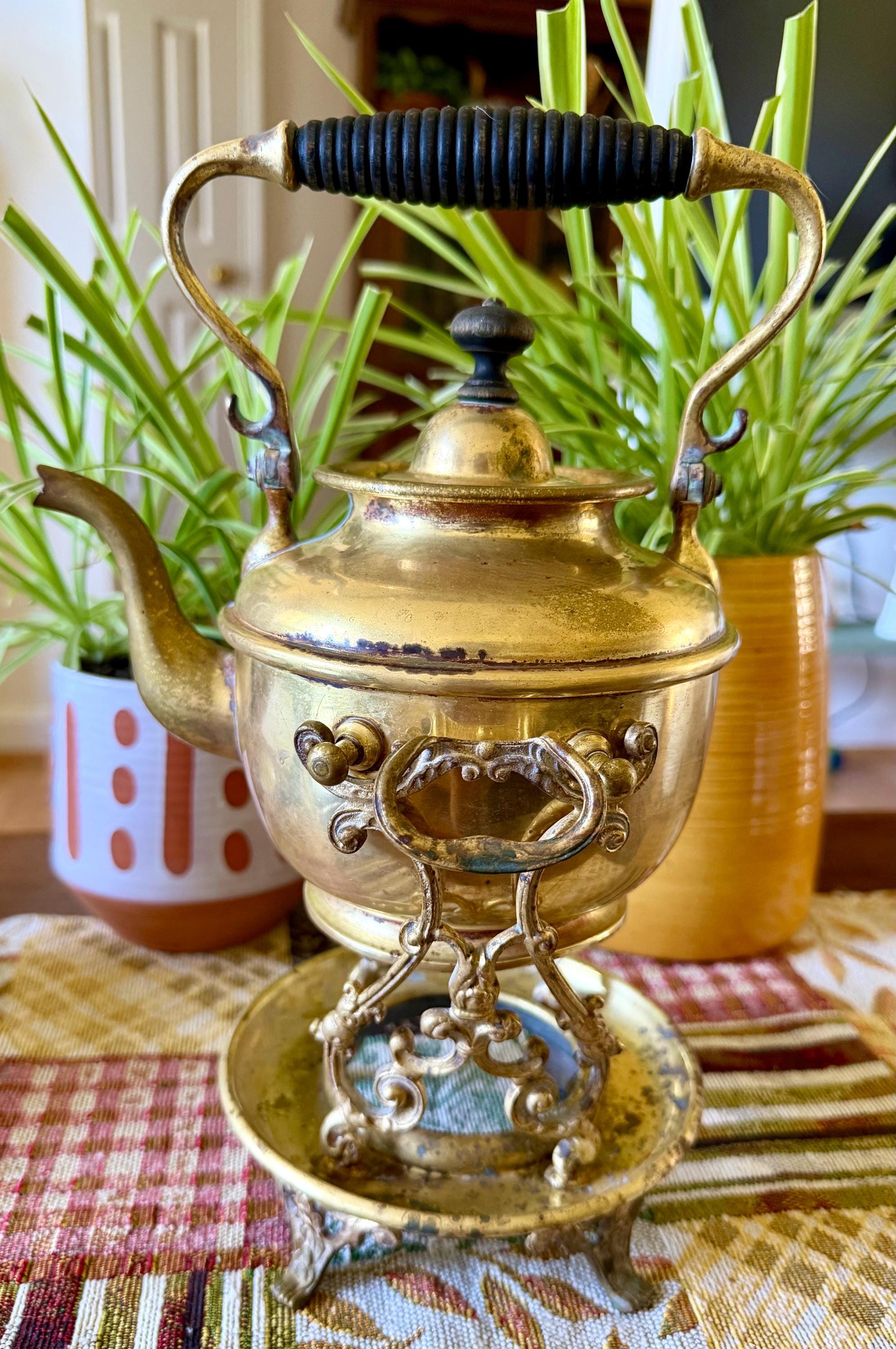 Antique Brass Teapot Stand - Etsy
