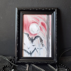 Eternal Bats, Gothic Art Print, A5
