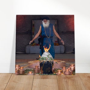 Sadhguru Canvas Art - &quot;Birth of&quot; - Spiritual Wisdom for Your Space - Isha Yoga Guru Meditation Decor - Tranquil Conscious Gift