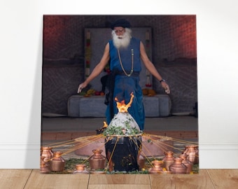 Sadhguru Canvas Art - "Birth of" - Spiritual Wisdom for Your Space - Isha Yoga Guru Meditation Decor - Tranquil Conscious Gift