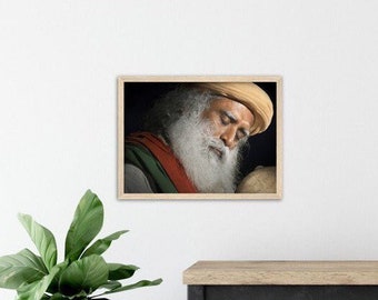Sadhguru - Master Arrived, Wooden Framed Poster, Premium Matte Paper, Isha Yoga, Sadhguru Wall Art, Multi Color