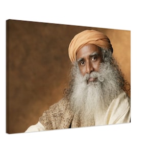 Sadhguru Canvas | Saffron Bliss | Isha Wall Art