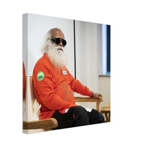 Sadhguru - ‘Poised’, Canvas, Isha Yoga, Sadhguru Wall Art, Sadhguru Picture, Multiple Sizes