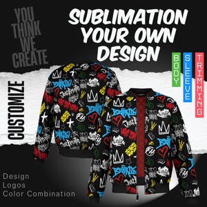 Benutzerdefinierte Varsity-Jacke - Sublimationsdesign, personalisierte Letterman-Jacke