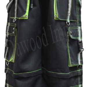 Men&#39;s Hand stitched Gothic Black Threads Pant/Short Black Punk Buckle Zips Chain Strap Punk Trousers with understated Gothic Pants DI-996