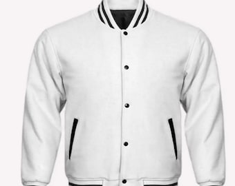 Wool Varsity Jacket, Retro College Letterman Bomber