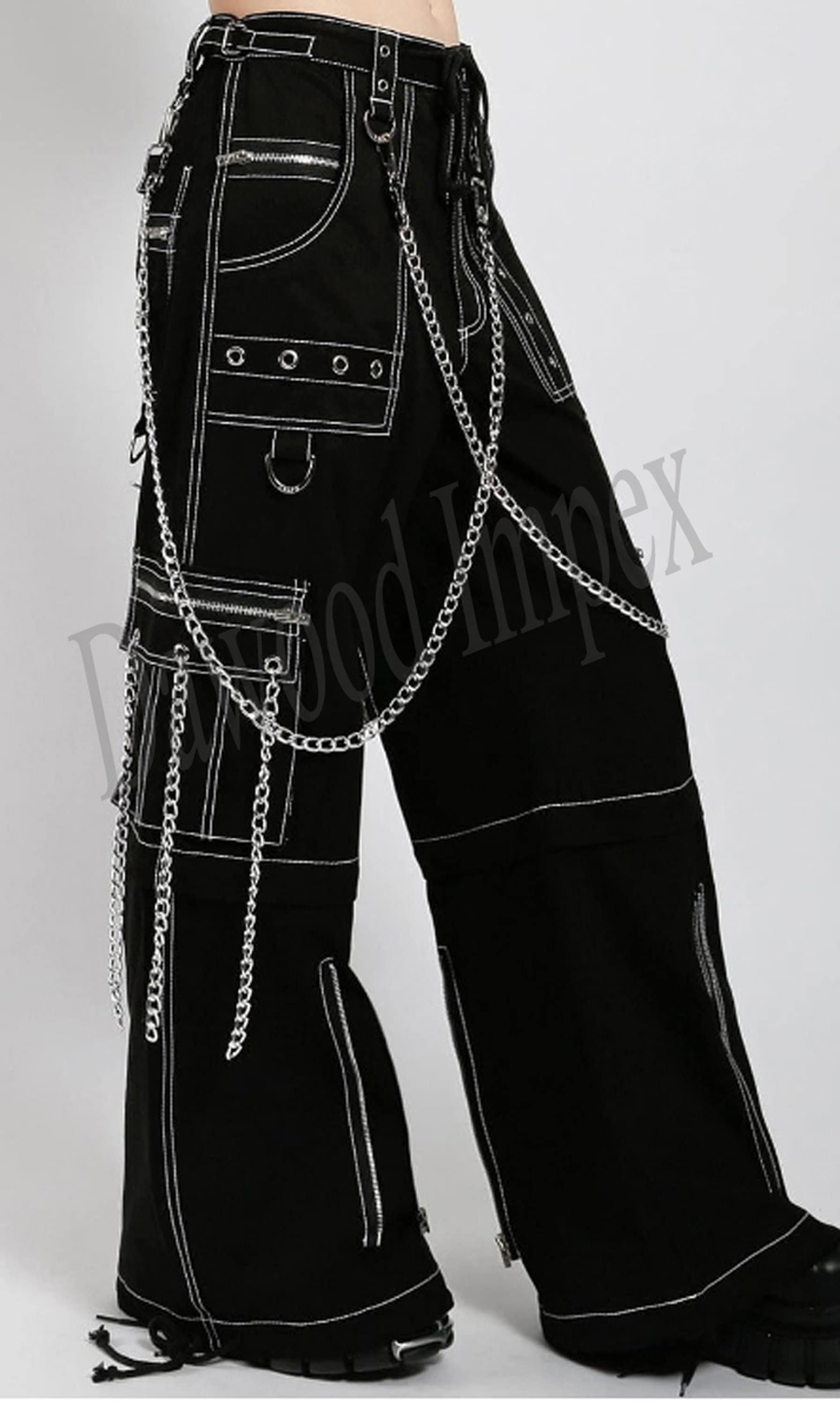 Men's Gothic Black Hand-tailored Threads Pant/short Black