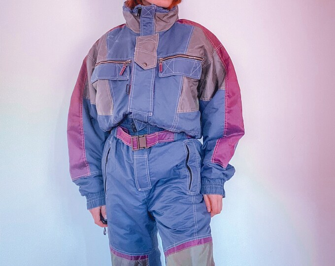 Skianzug vintage Damen retro mehrfarbig einteiliger