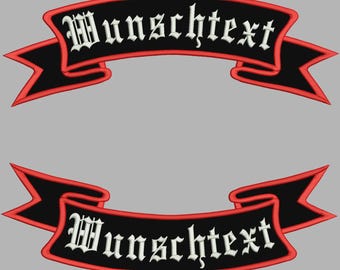 Rückenpatch Rocker SET , Top und Bottom Rocker Aufnäher mit Wunschtext bis 45cm