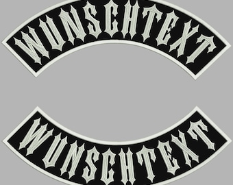 Rückenpatch Rocker SET , Top und Bottom Rocker Aufnäher mit Wunschtext bis 45cm