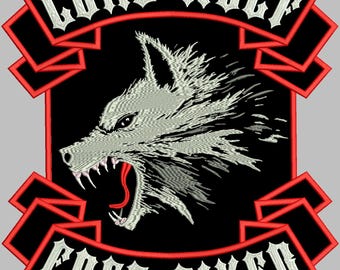 Lone Wolf Free Biker back patch, or with your desired text