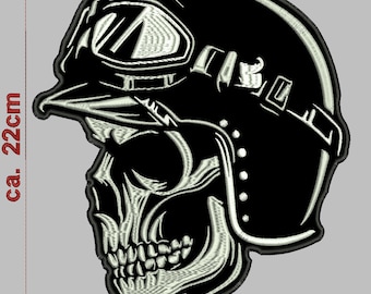 Biker Skull, Patch, Back Patch