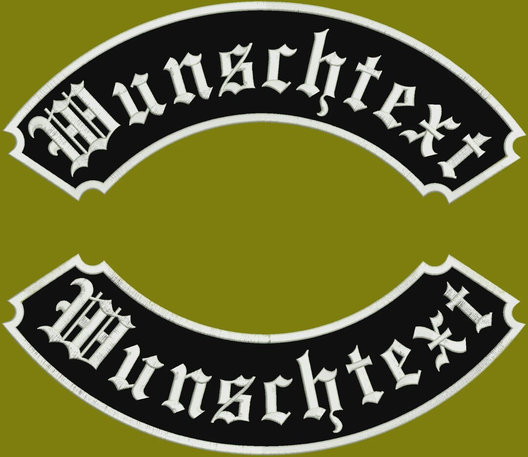 Patch Rocker Background Back Patch Rocker Set, Top and Bottom Rocker Patches With Custom Text ...