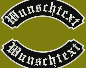 Rückenpatch Rocker SET , Top und Bottom Rocker Aufnäher mit Wunschtext bis 45cm