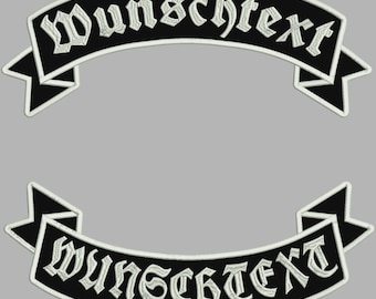 Rückenpatch Rocker SET , Top und Bottom Rocker Aufnäher mit Wunschtext bis 45cm