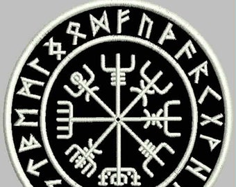 Vegvisir Der Magische Kompass Von Wikingern Aufnäher Durchmesser 9cm