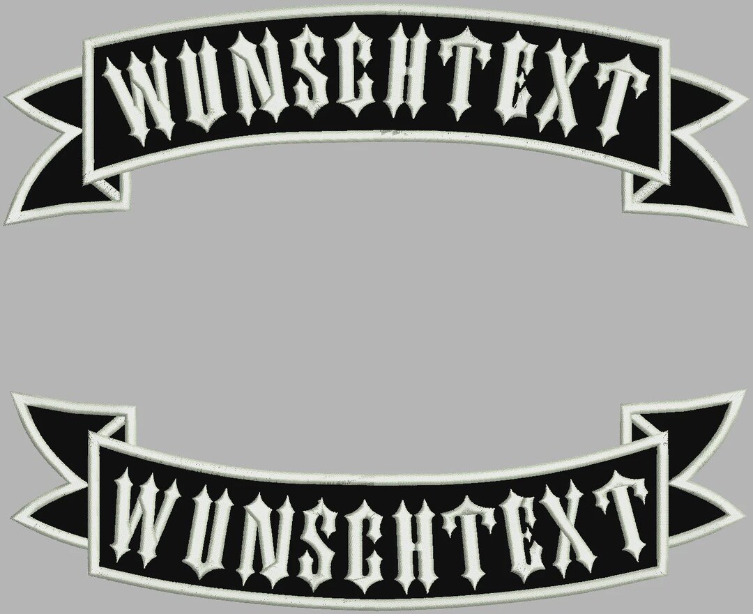 Patch Rocker Background Back Patch Rocker Set, Top and Bottom Rocker Patches With Custom Text ...