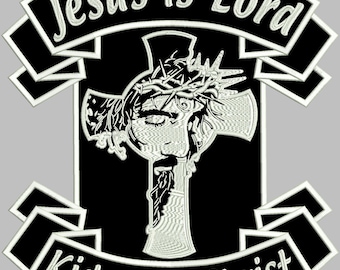 Jesus is Lord Kids for Christ  Patch, Aufnäher Rückenpatch Breite 25,00cm  Höhe 25,00cm