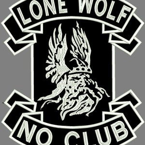 Odin Lone Wolf No Club Patch, Patch Back Patch Height 35X wide 32 cm