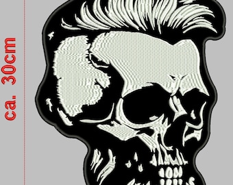 Bearded Skull , Aufnäher Backpatch,Breite ca.21 cm Höhe ca.30 cm Edel bestickt