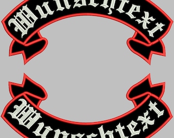 Rückenpatch Rocker SET , Top und Bottom Rocker Aufnäher mit Wunschtext bis 45cm