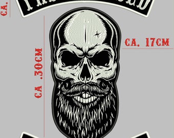 The Bearded Freebiker,  Rückenpatch, Set dreiteilig