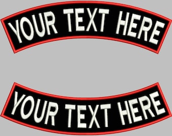 Rückenpatch Rocker SET , Top und Bottom Rocker Aufnäher mit Wunschtext bis 45cm