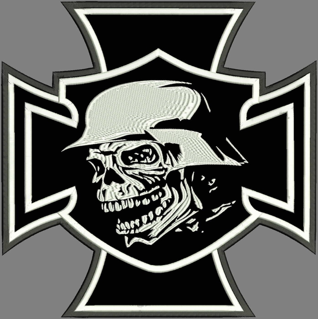 Iron Cross Back Patch, High-quality Embroidery, Biker Vest 18 Cm, 20 Cm ...