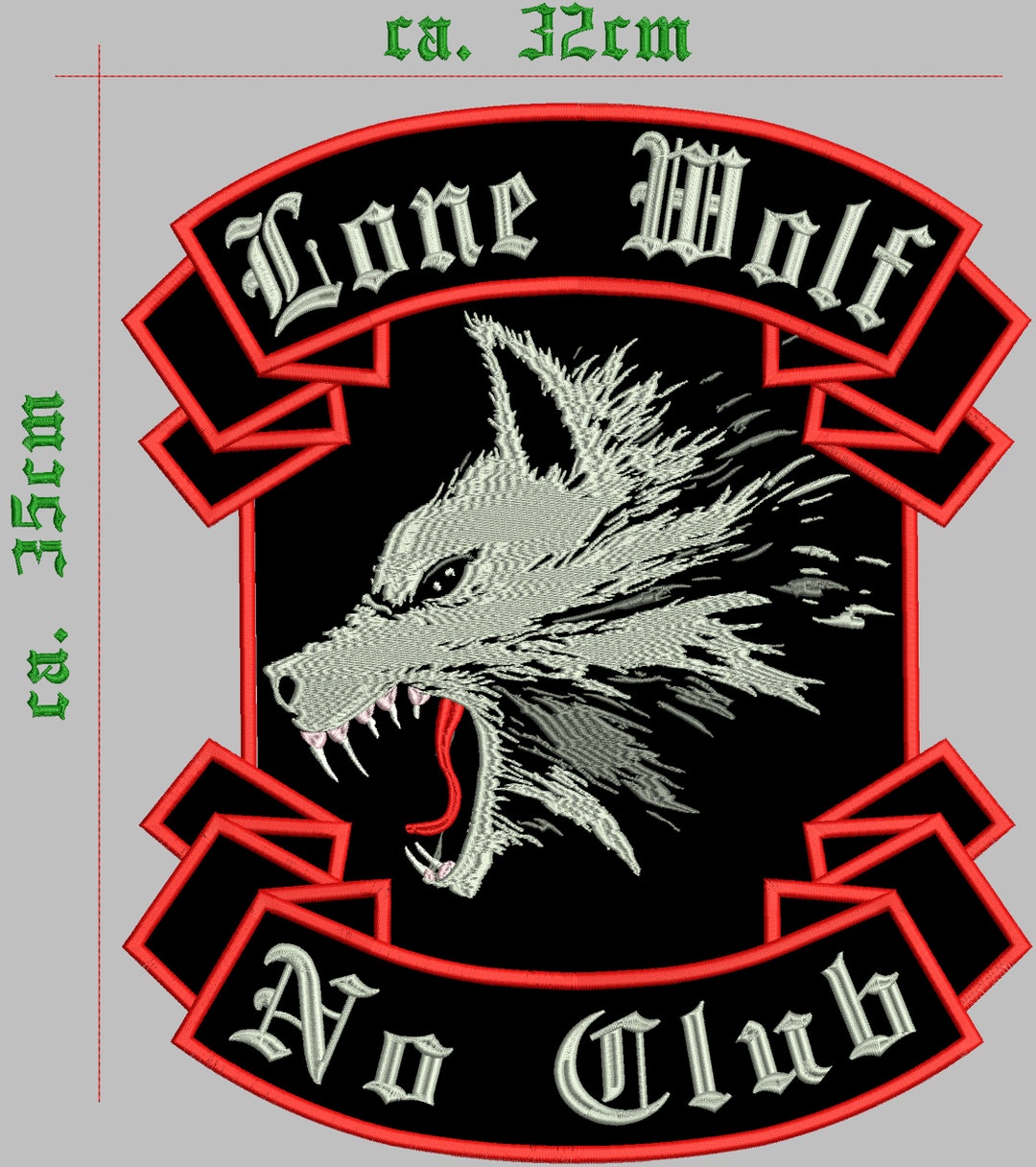 Lone Wolf No Club Patch, Patch Back Patch 35 X 32 Cm - Etsy