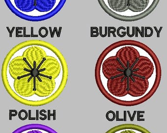 Wing Tsun Plum Blossom Iron-on Patch, High-Quality Embroidery, Diameter 4.5 cm