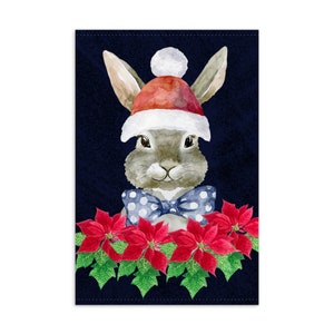 Watercolour Christmas card with rabbit