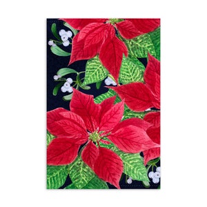 Cartolina di Natale acquerello con disegni botanici