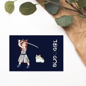 IaidoGirl & Cat - Carte postale