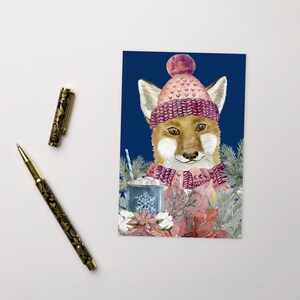 Carte postale avec un renard mignon