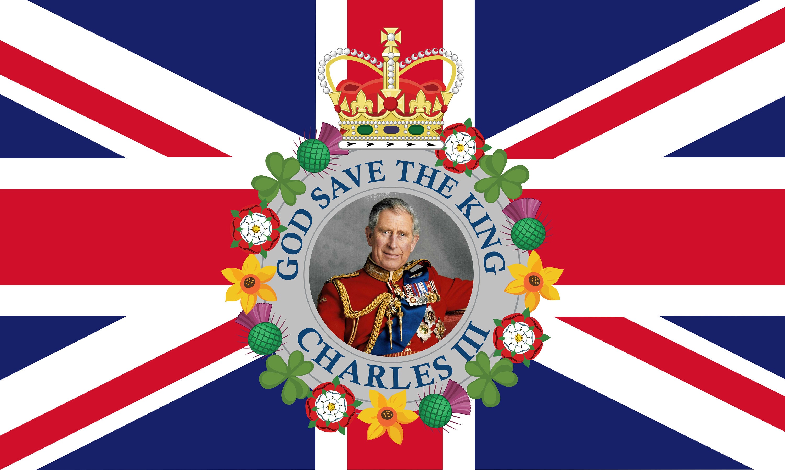 King Charles 111 Flag 5X3 Feet Quality MOD GRADE Polyester Fabric Flags king-charles-111-flag-5x3-feet-quality-mod-grade-polyester-fabric-flags
