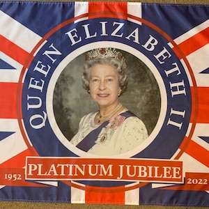 5x3 ft Queens Platinum Jubilee Flags Jubilee souvenir 2022 queen elizabeth flags banners