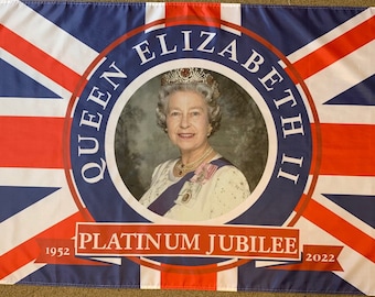5x3 ft Queens Platinum Jubilee Flags Jubilee souvenir 2022 queen elizabeth flags banners