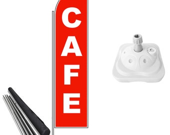 Cafe flags Advertising flags  For Cafes - Flags Banners poles & bases included - Free UK Delivery