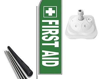 First Aid flags Advertising flags First aid Flags Banners poles & bases included Free UK Delivery