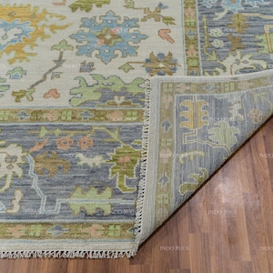 Hand Woven Rug, Colorful Oushaks, Modern Home Decor, Wool Area Rugs, Floral Design Carpets, Luxury Living Room, Wedding Anniversary Gifts