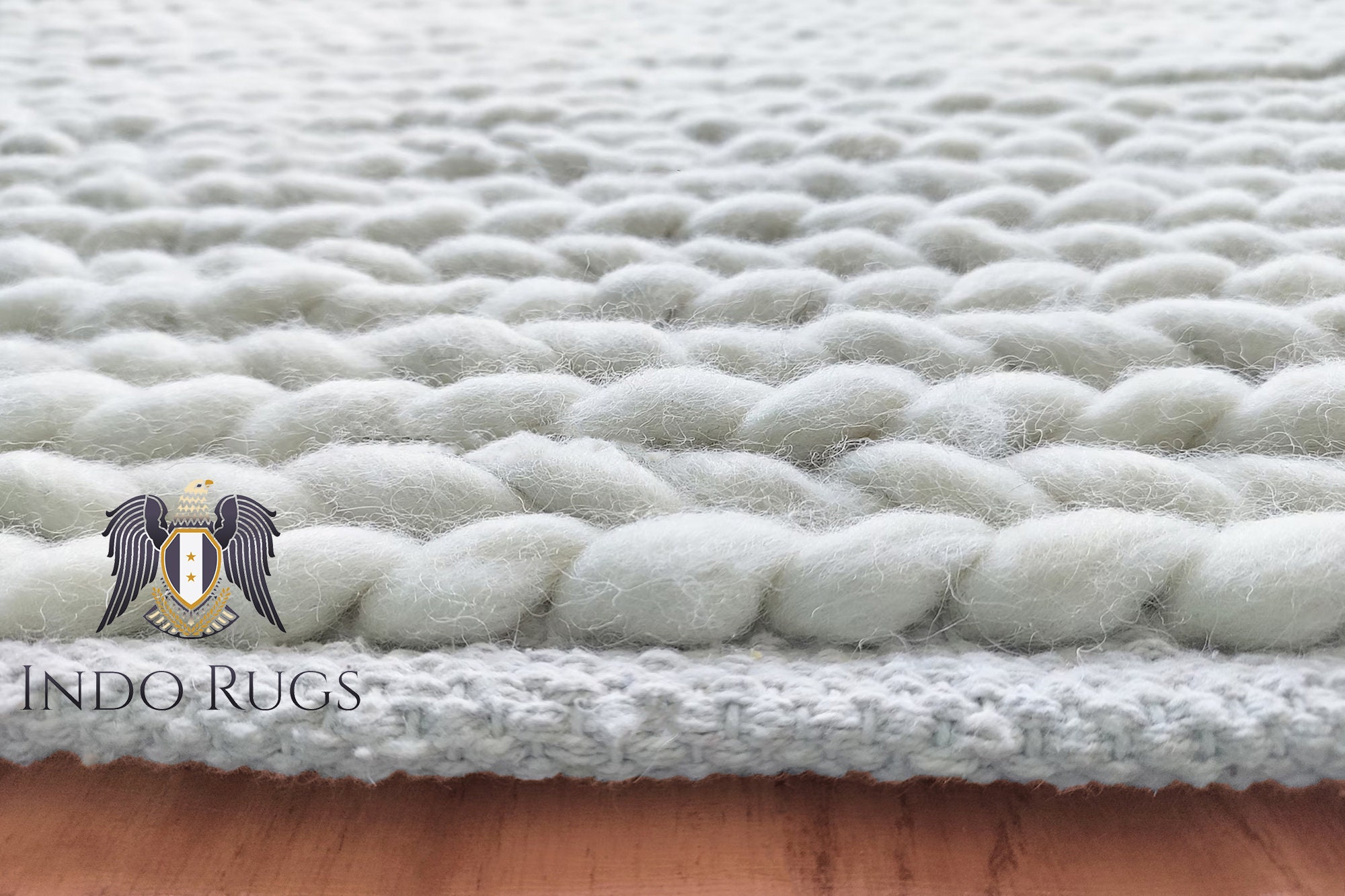 Hand Knotted Chunky Wool Rug Make to Order Custom Rug off White Ivory Color Hand Made Rug Hand
