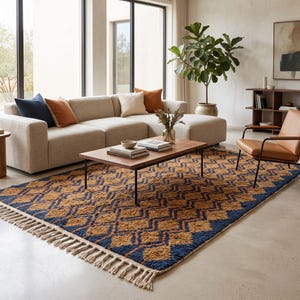 Tapis Beni Ourain, Tapis Marocain en Laine Fait Main, Tapis Berbère Blanc, Tapis à Poils Longs, Taille Personnalisée