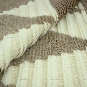 Modern moroccan rug, grey area rugs for bedroom, Wool carpet, Handmade Berber, beni ourain Pattern, Entrance Decor, Custom Size Available