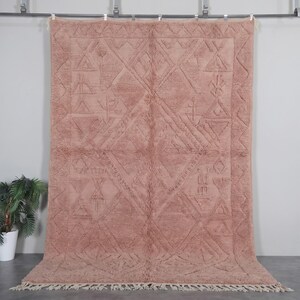 Tapis Beni Ourain, Tapis Marocain en Laine Fait Main, Tapis Berbère Blanc, Tapis à Poils Longs, Taille Personnalisée