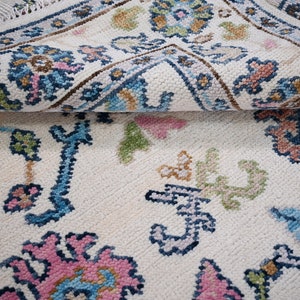 Blue Oushak style Hand Knotted Rug 4x6, 5x8, 6x9, 8x10, 9x12, 10x14 ft Handmade Rugs for Living Room - Antique Style Contemporary rug