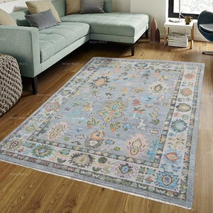 Exquisite Modern Blue Hand Knotted Rug 8x10, 9x12, 10x14 ft Handmade Rugs for Living Room - Antique Contemporary rug