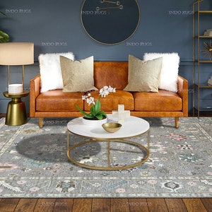 Gray Oushak style Hand Knotted Rug 4x6, 5x8, 6x9, 8x10, 9x12, 10x14 ft Handmade Rugs for Living Room - Antique Style Contemporary rug
